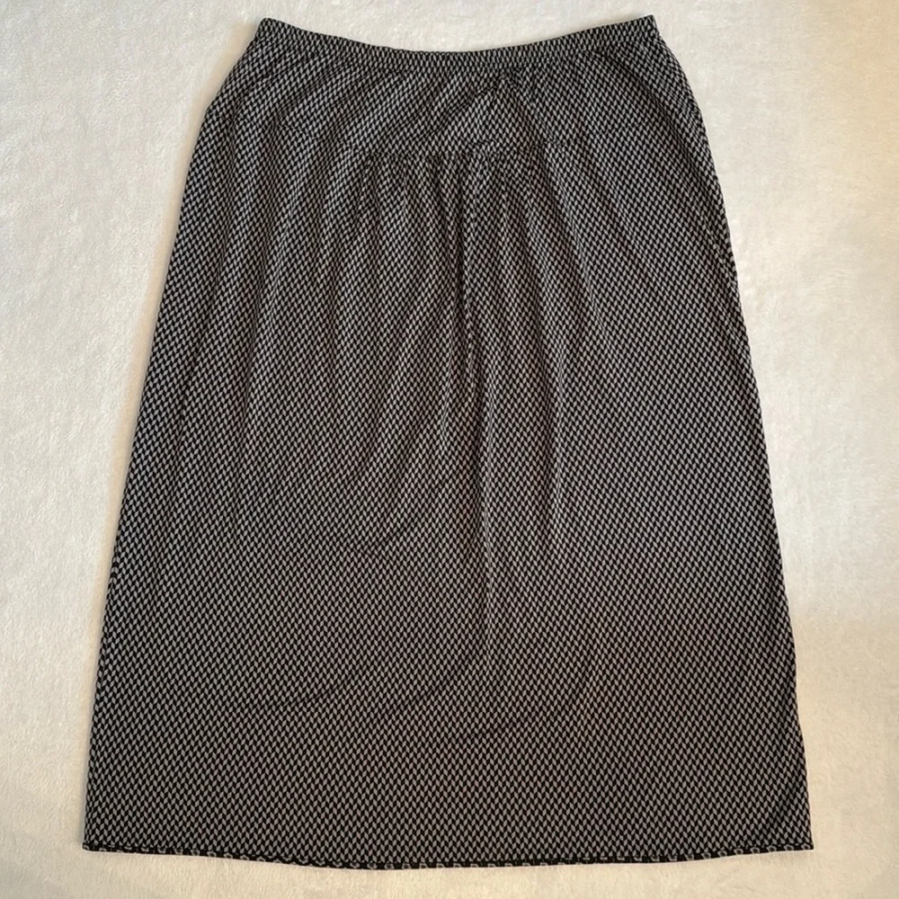 {NWT} Gudrun Sjoden | Geometric Print Lyocell Stretch Skirt Black/Gray (XL) - Picture 1 of 15